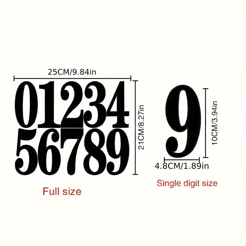 4 Sheets Large Waterproof Number Stickers Labels