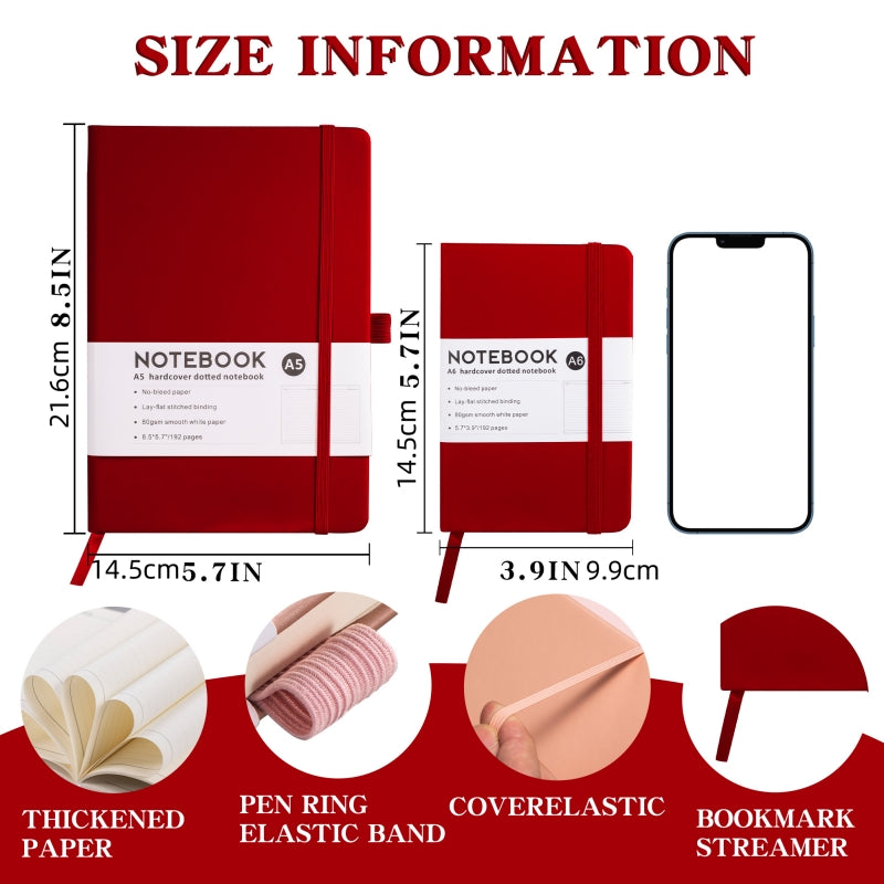 A5 A6 Red Strap Notebook Business Notepad