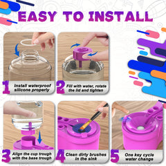 Paint Brush Cleaner Watercolor Brush Rinser With Drain Cleaner Rinse Cup