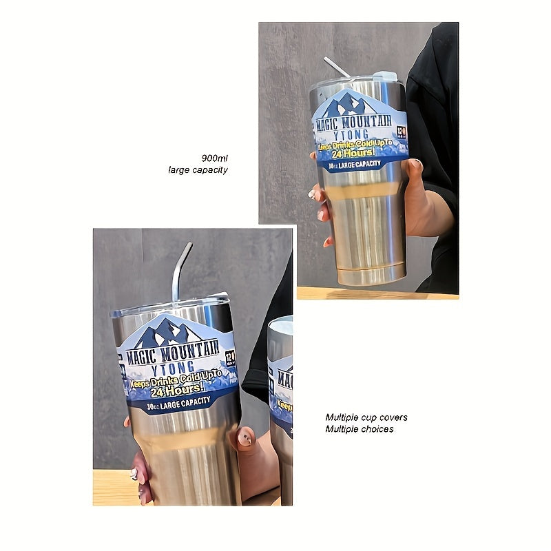 30oz Stainless Steel Vacuum Insulated Tumbler With Lid And Straw