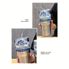 30oz Stainless Steel Vacuum Insulated Tumbler With Lid And Straw