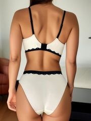 Colorblock Bra & Panties Lingerie Set