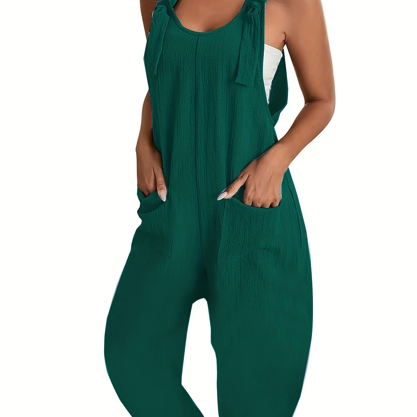 Solid Sleeveless Jumpsuit Casual Overall Jumpsuit