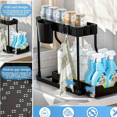 Double Layer Under Sink Organizer Kitchen Bathroom Storage Shelf
