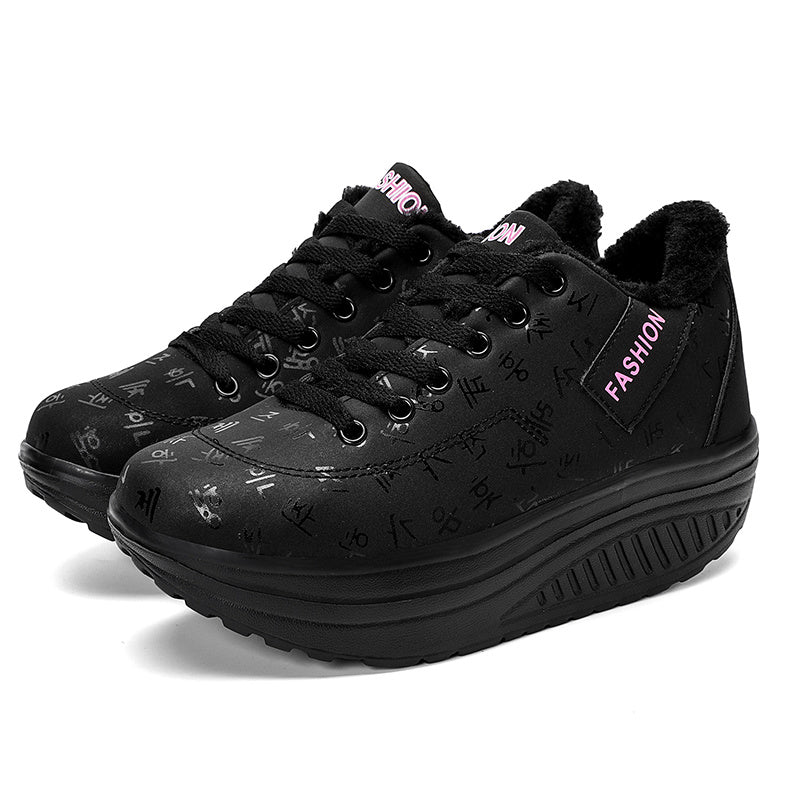 Winter Ankle Boots Lace Up Air Cushion Non slip Sports Sneakers Women's Footwear