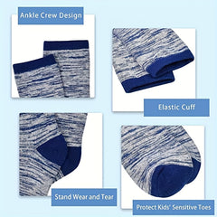 12 Pairs Kids Striped Crew Socks All Seasons Breathable Athletic Socks