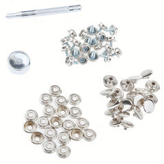 62pcs Marine Stainless Steel Canvas Screw Press Stud Snap Fasteners Kit