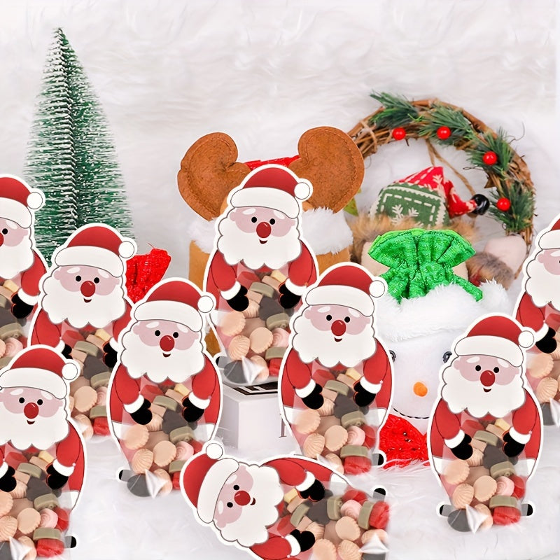 10pcs Santa Claus Candy Bags Small Christmas Family Gift Bags