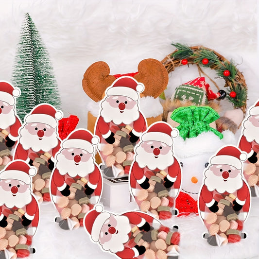 10pcs Santa Claus Candy Bags Small Christmas Family Gift Bags