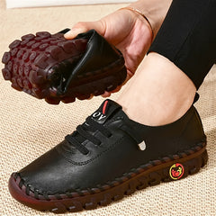 Women's Lace Up Flat Sneakers Non Slip Soft Sole Casual Shoes