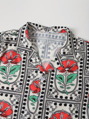 Flower Print Men's Casual Hawaiian Shirt