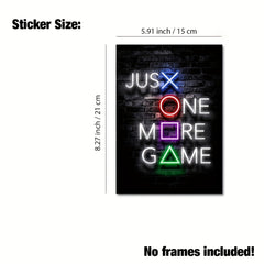 Modern Neon Art Funny Gamer Quotes Stickers