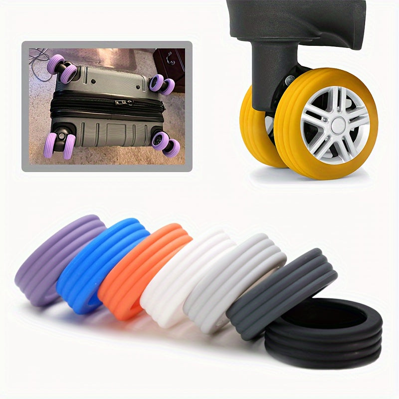 4pcs Luggage Box Wheel Protection Cover Noise Reduction Shock Absorption