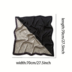 Block Print Square Scarf Satin Neckerchief Decorative Bandana