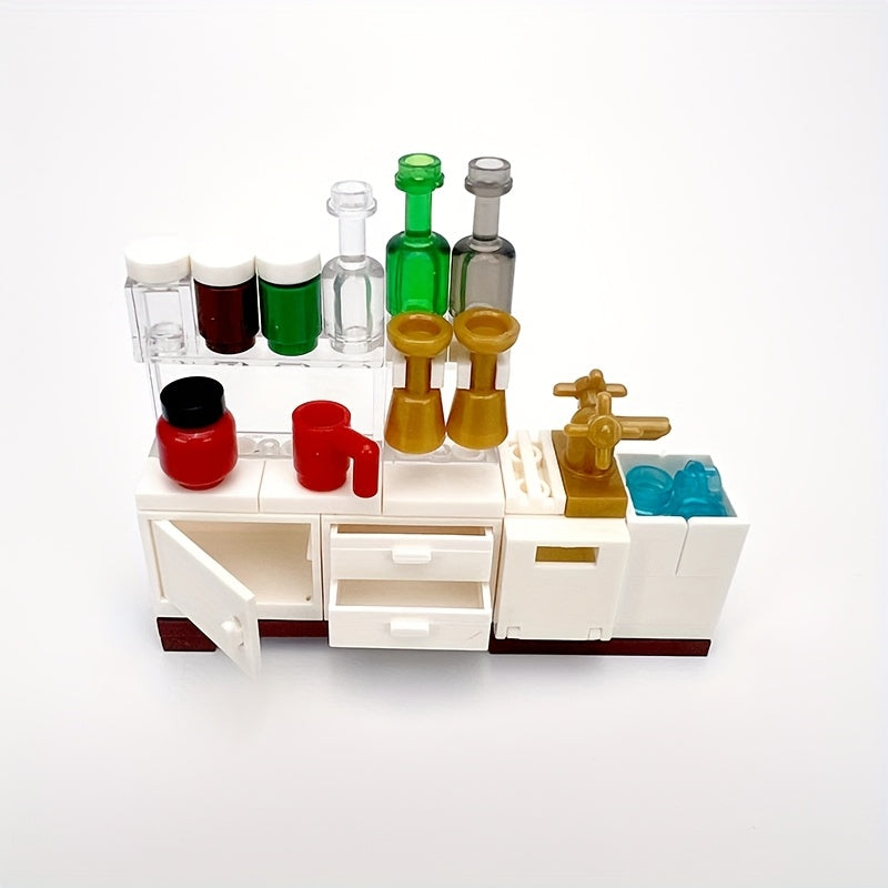 Small Particle Building Blocks Kitchen Coffee Machine Model DIY Set