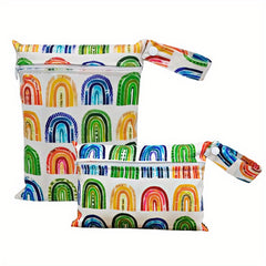 2pcs Arch Print Diaper Bag Washable Cloth Diaper Bag