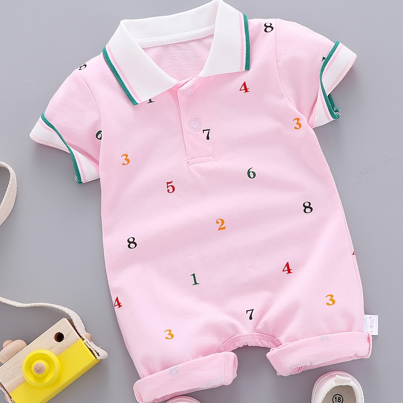 Baby Boys Casual Thin Romper With Number Print