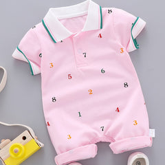 Baby Boys Casual Thin Romper With Number Print