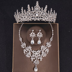 Baroque Vintage Crystal Crown Bridal Jewelry Sets