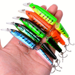 5pcs Wobbler Minnow Fishing Lures Lifelike Artificial Bait