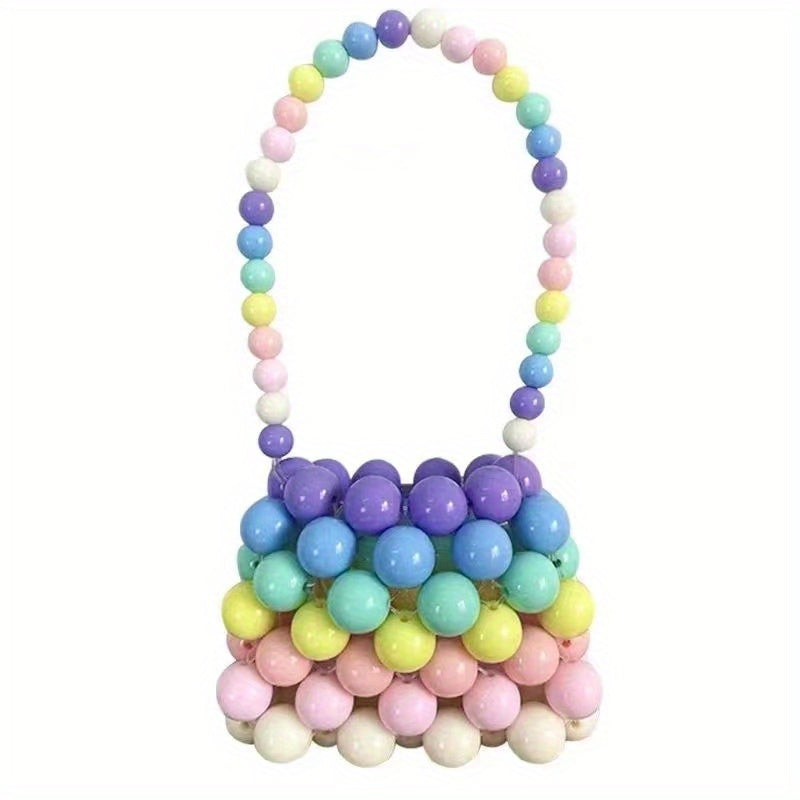 Kids Faux Pearl Beaded Mini Tote Bag