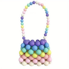 Kids Faux Pearl Beaded Mini Tote Bag