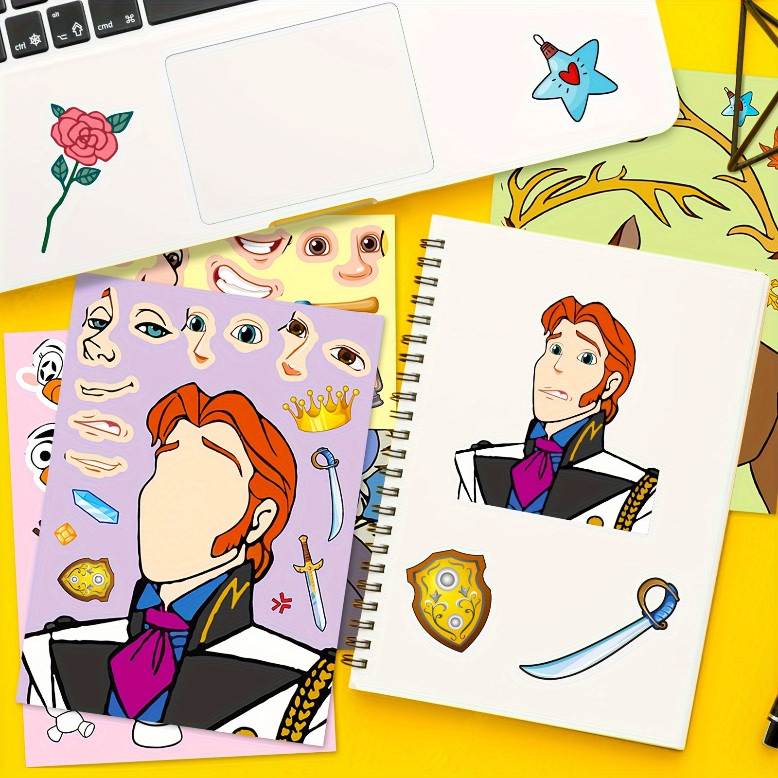 Fairy Tale Character Face Changing Puzzle Stickers