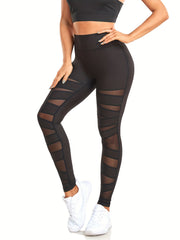 High Waist Mesh Spliced Yoga Workout Pants