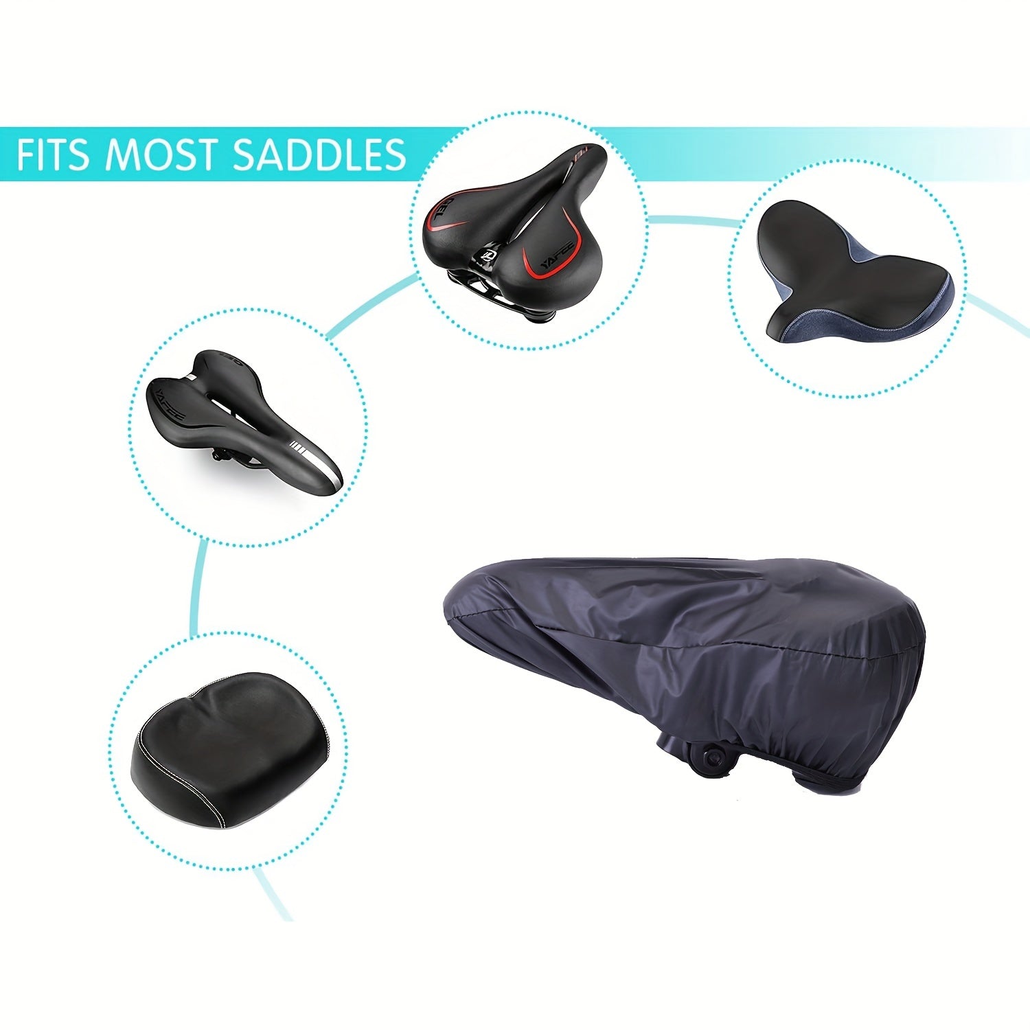 Waterproof Bike Seat Rain Cover Water & Dust Resistant Saddle Cover