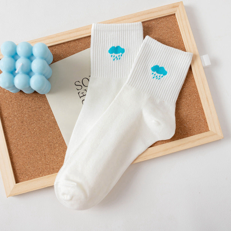 Weather Print Mid Tube Socks Women's Stockings
