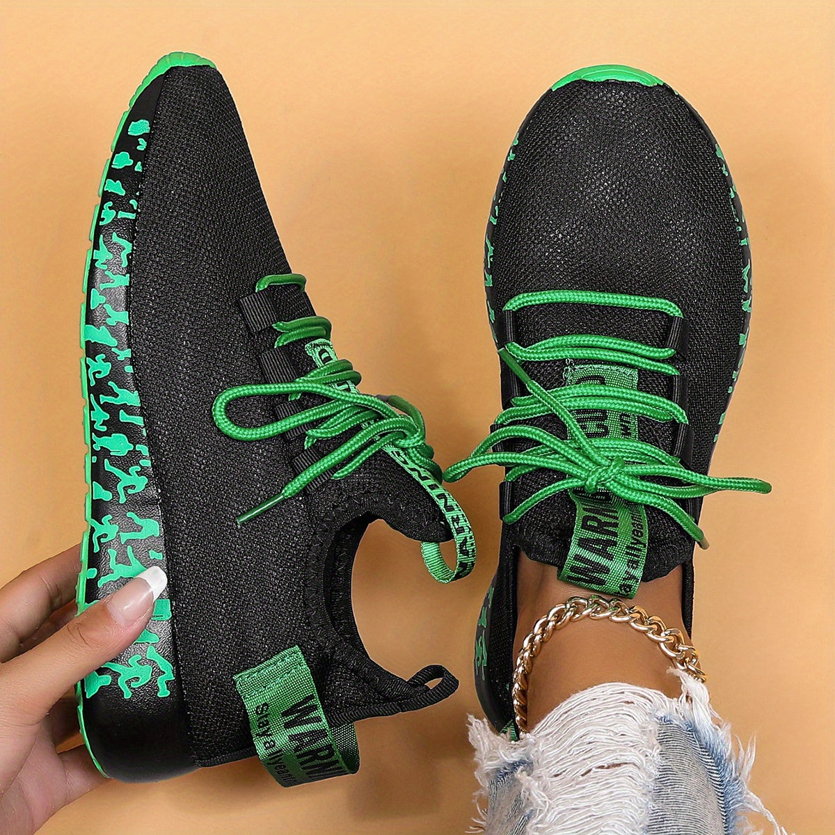 Women's Lightweight Lace Up Running Shoes Low Top Casual Sports Shoes