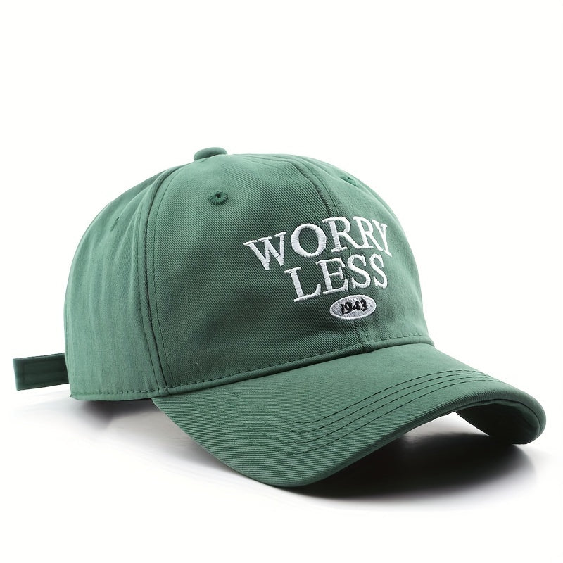 WORRY LESS Embroidery Baseball Cap Casual Unisex Dad Hats