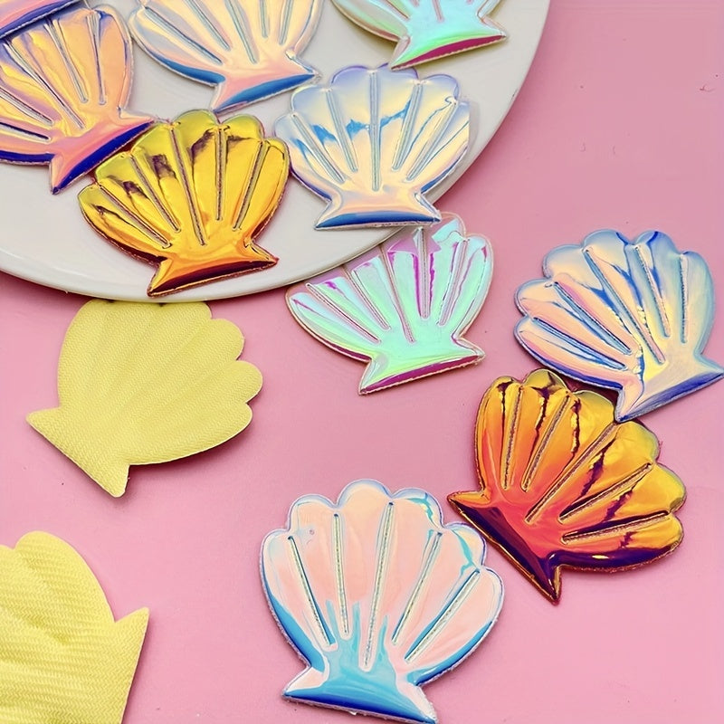 20pcs Iridescent Shell Stickers for Bag Clothing Hair Clip DIY Accessories