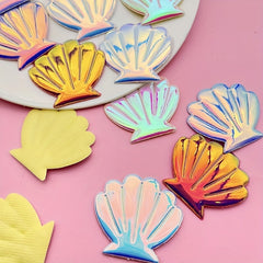 20pcs Iridescent Shell Stickers for Bag Clothing Hair Clip DIY Accessories