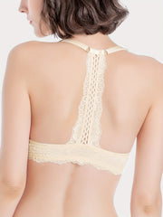 Lace Plunge Push Up Bra Front Buckle Women's Lingerie