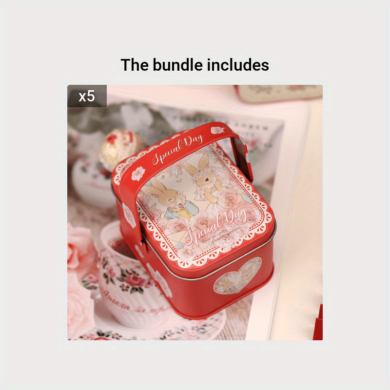 Twolf Rabbit Wedding Candy Biscuit Empty Box Round Box