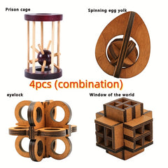 4pcs Brain Teaser Puzzle Locks Adult Party Novelty Toy Gift