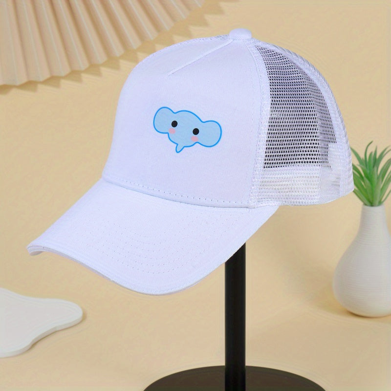 Cartoon Printed Baseball Cap Mesh Trucker Hat Adjustable Sun Hat