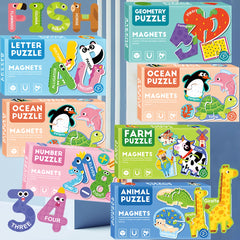 Magnetic Puzzle Stickers Set Letters Numbers Fruits Perfect Gift