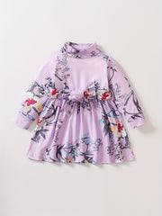 Girls Floral Belted Long Sleeve Dress 0 3 Years