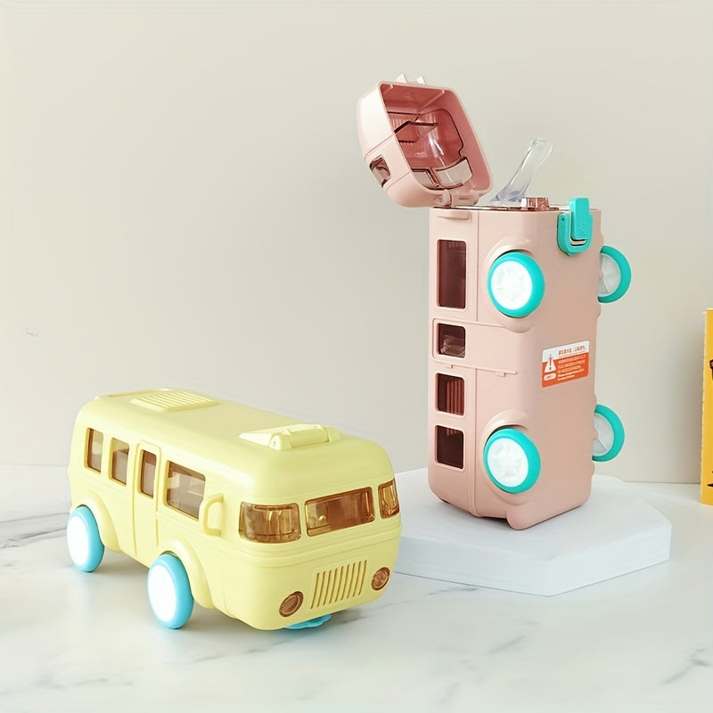 500ml Bus Shape Water Bottle with Straw