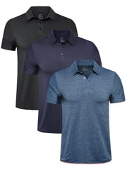 3 Pack Mens Quick Dry Golf T Shirt Moisture Wicking Workout Tee