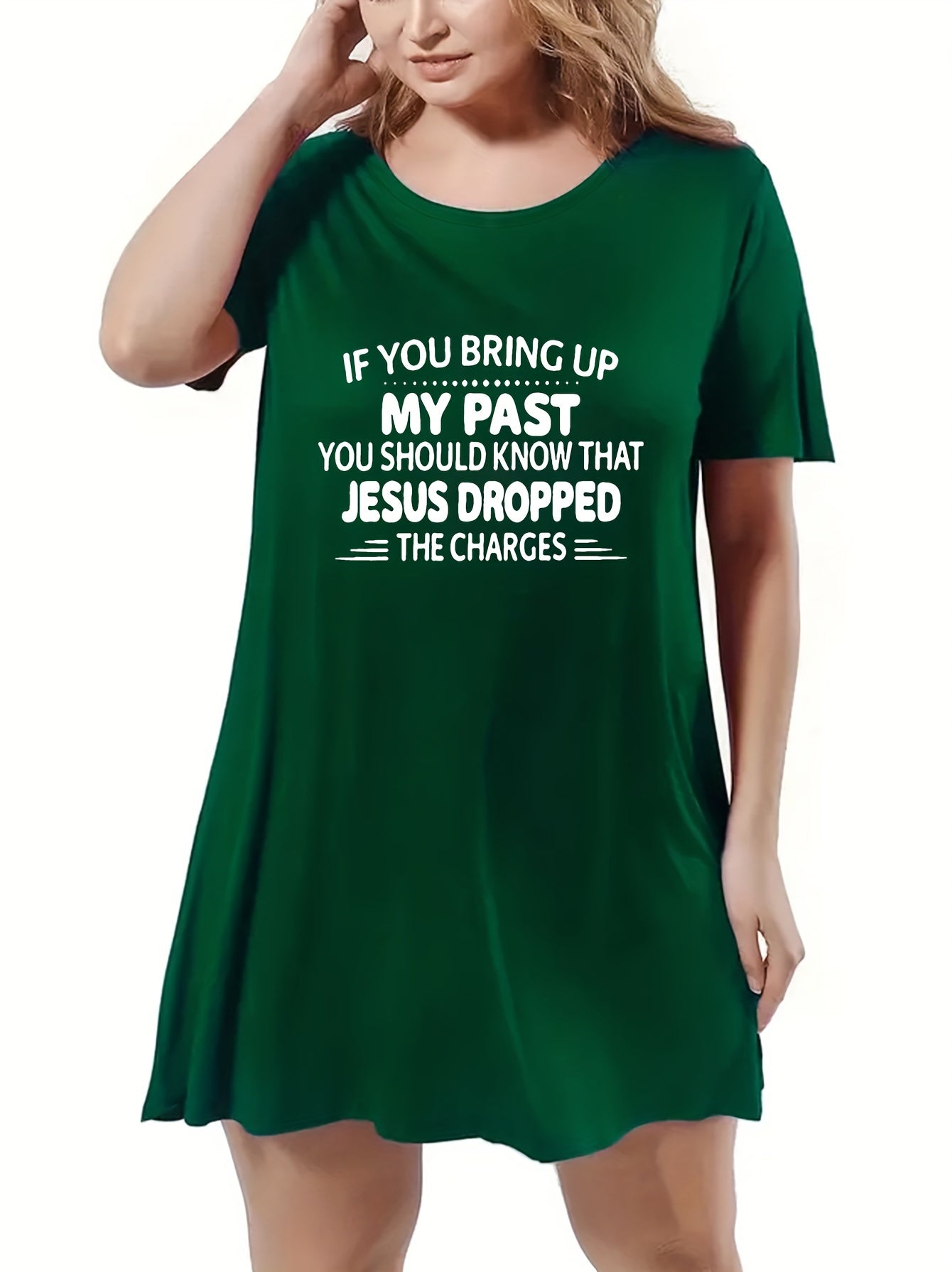 Slogan Print Loungewear Dress