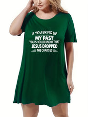 Slogan Print Loungewear Dress