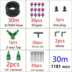 DIY Drip Irrigation System Automatic Watering Kit with 8 Hole Dripper Sprinkler