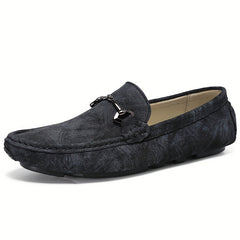 Metal Buckle Flat Loafers Soft Sole Slip On Shoes