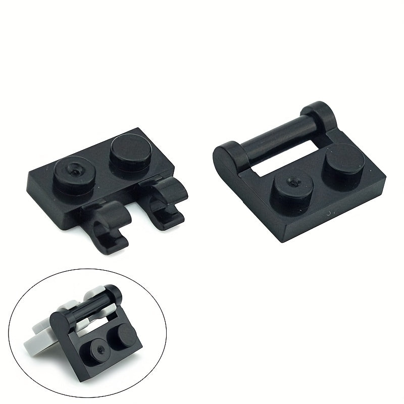 50pcs 1x2 Clip On Bricks w/ Bar Handle for Side Construction Toys