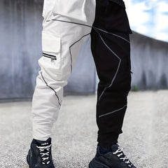 Block Reflective Trim Cargo Pants Men s Casual Outdoor Activities