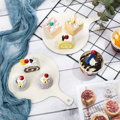 6pcs Mini Wooden Cutting Board Round Charcuterie Boards