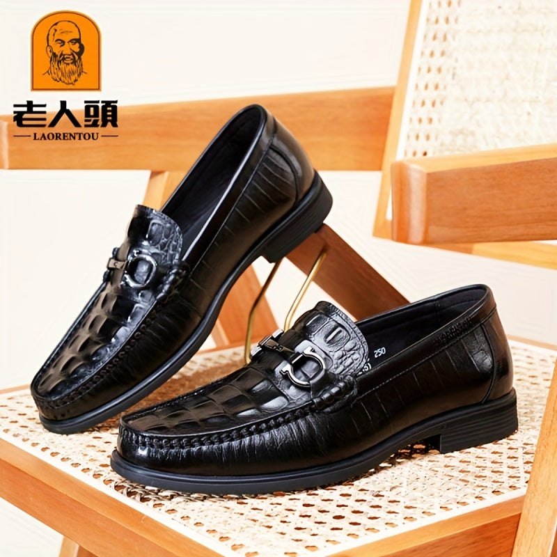 LAORENTOU Men's Leather Horsebit Loafer Shoes Lightweight Non Slip Driving Shoes